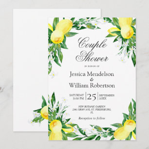Lemons Greenery Blossom Couple Shower Invitation