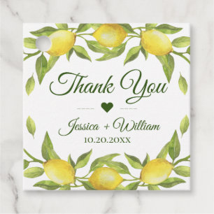 Lemons & Greenery Chic Wedding Thank You Favour Tags