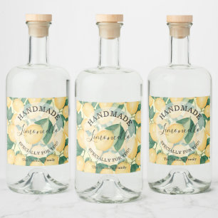 Lemons Greenery Handmade Limoncello Liquor Bottle Label