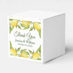 Lemons & Greenery Watercolor Gift Wedding Favour Box