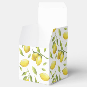 Lemons & Greenery Watercolor Gift Wedding Favour Box