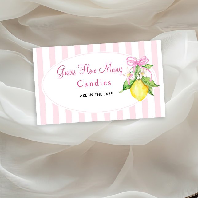 Lemons Guess How Many Candies Game Ticket Enclosure Card (Creator Uploaded)