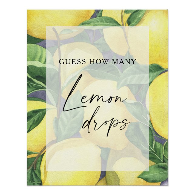Lemons - guess how many lemon drops poster (Front)
