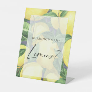 Lemons - guess how many lemons pedestal sign