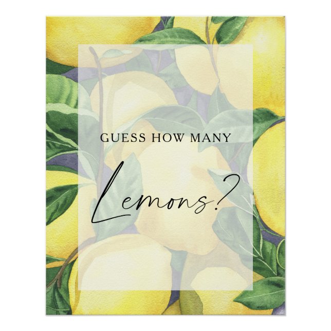 Lemons - guess how many lemons poster (Front)