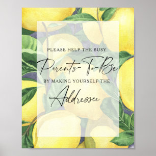 Lemons - Help the Busy Parents-to-Be Addressee Poster