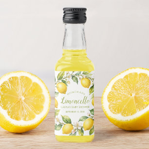 Lemons Homemade Limoncello Baby Shower Favour Liquor Bottle Label