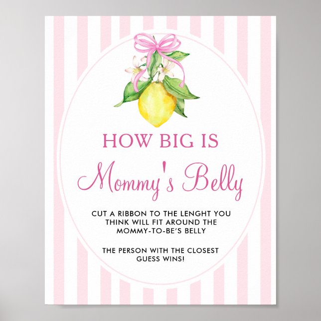 Lemons How Big is Mummy's Belly Sign Game (Front)