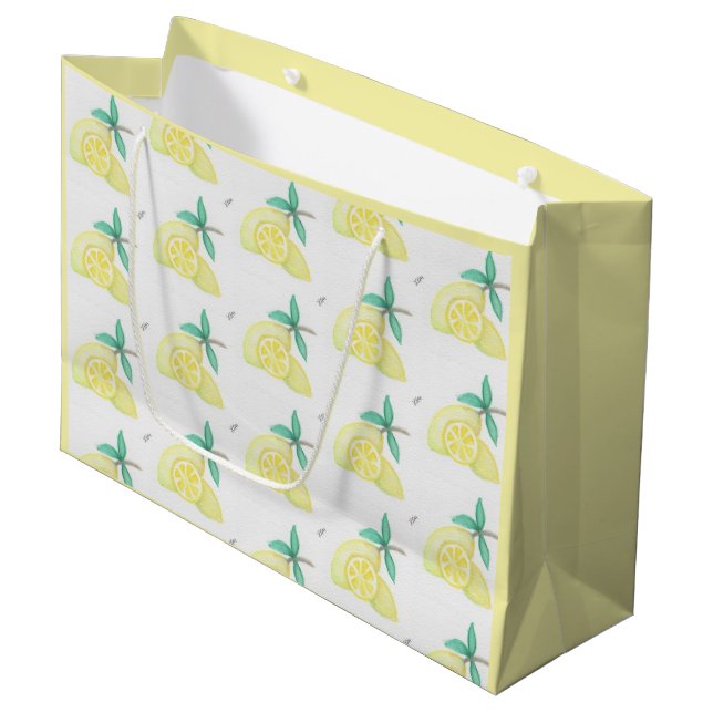 Lemons Large Gift Bag (Front Angled)