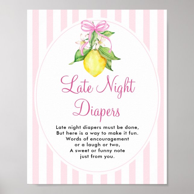Lemons Late Night Diapers Sign (Front)