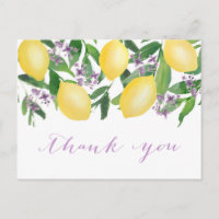 Lemons Lavender Bridal Shower Thank You