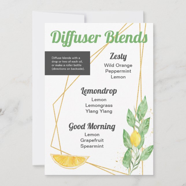 Lemons & Leaves Essential Oil Blends Roller Bottle Invitation (Front)
