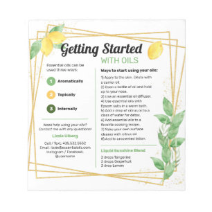 Lemons & Leaves Essential Oils Start Guide Notepad