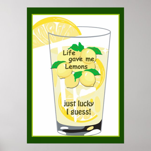 Lemons Lemonade Funny Lucky Poster 20 x 28 (Front)