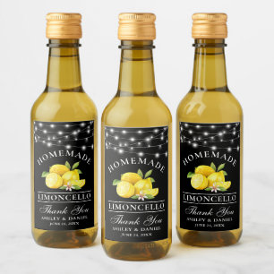 Lemons Limoncello Lights Black Mini Bottle Label