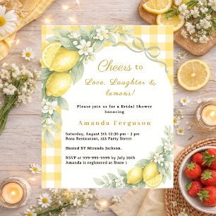Lemons love gingham Bridal Shower invitation