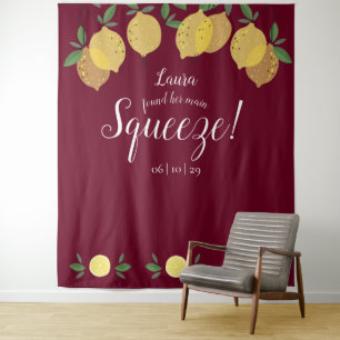 Lemons Main Squeeze Bridal Shower Photo Backdrop Tapestry