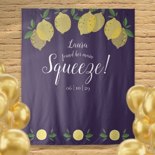 Lemons Main Squeeze Bridal Shower Purple Backdrop Tapestry