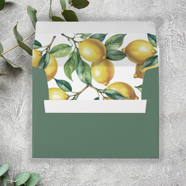 Lemons Mediterranean Sicilian Destination Wedding  Envelope (Creator Uploaded)