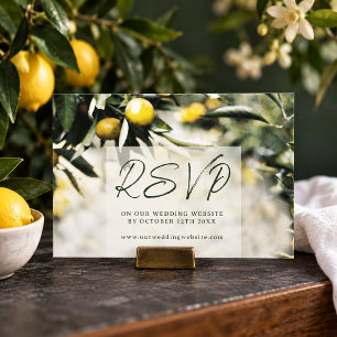 Lemons Moody Mediterranean Online Wedding RSVP Enclosure Card