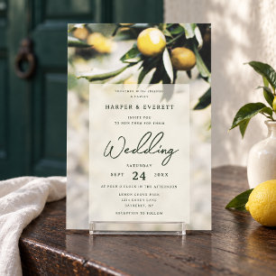 Lemons Moody Mediterranean Summer Wedding Invitation