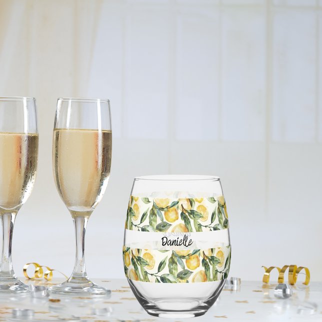 Lemons name stemless wine glass (Creator Uploaded)