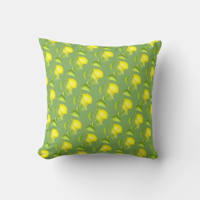 Lemons on a branch cushion (Front)