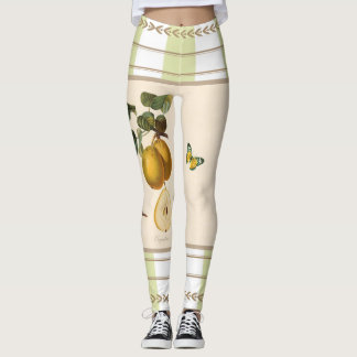 Lemons on Apple Green Stripes Leggings