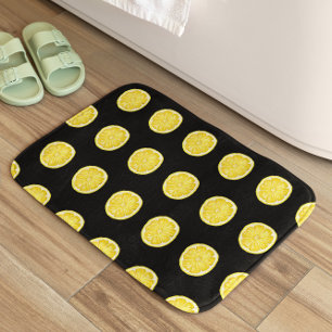Lemons on Black Bath Mat