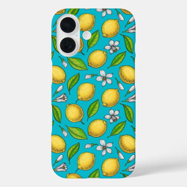 Lemons on blue Case-Mate iPhone case (Back)