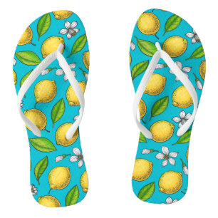 Lemons on blue jandals