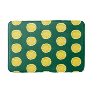 Lemons on Green Bath Mat