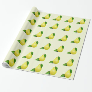 Lemons on Yellow Wrapping Paper