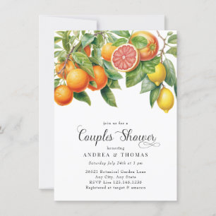 Lemons Orange Citrus Couples Shower Invitation