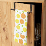 Lemons Oranges and Grapes Fruit Personalised Tea Towel<br><div class="desc">Personalised tea towel with a colourful fruit pattern background.</div>