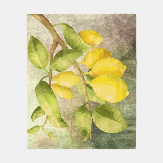 Lemons Painting  Fleece Blanket (Front)