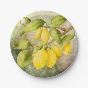 Lemons Painting Paper Plate