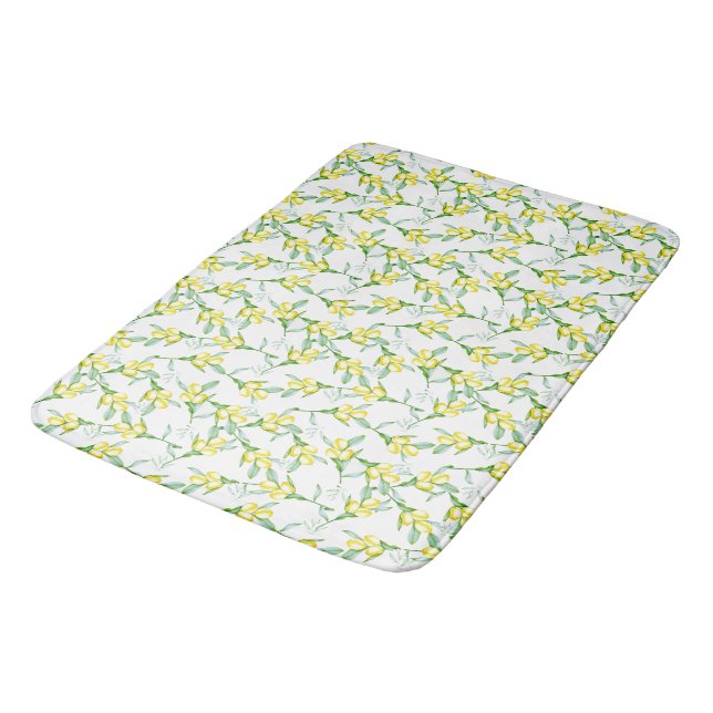 Lemons pattern  bath mat (Angled)