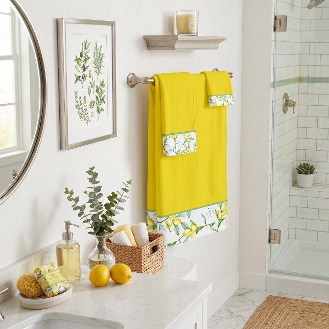 Lemons pattern  bath towel set (Creator Uploaded)