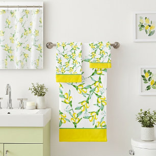 Lemons pattern bath towel set