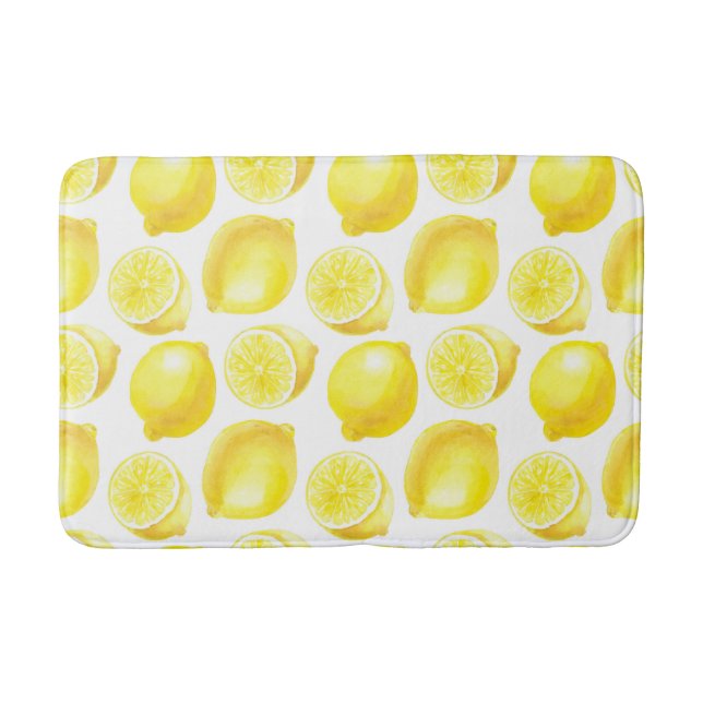 Lemons pattern design bath mat (Front)