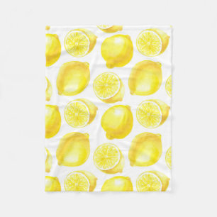 Lemons pattern design fleece blanket