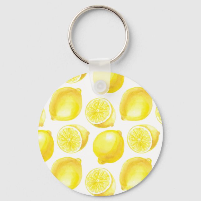 Lemons pattern design key ring (Front)