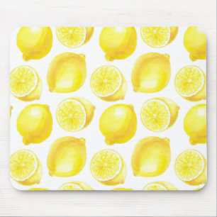 Lemons pattern design mouse pad