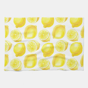 Lemons pattern design tea towel