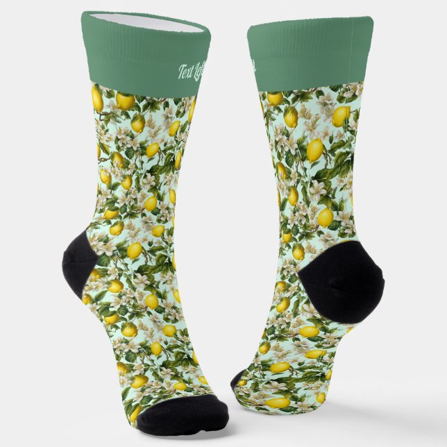Lemons Pattern Socks (Angled)