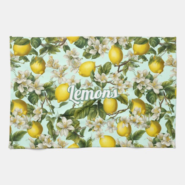 Lemons Pattern Tea Towel (Horizontal)