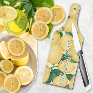 Lemons Personalised Glass Cutting Board