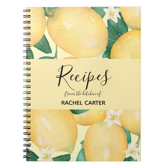 Lemons Personalised Recipe Notebook (Front)