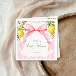 Lemons Pink Coquette Baby Shower Napkin